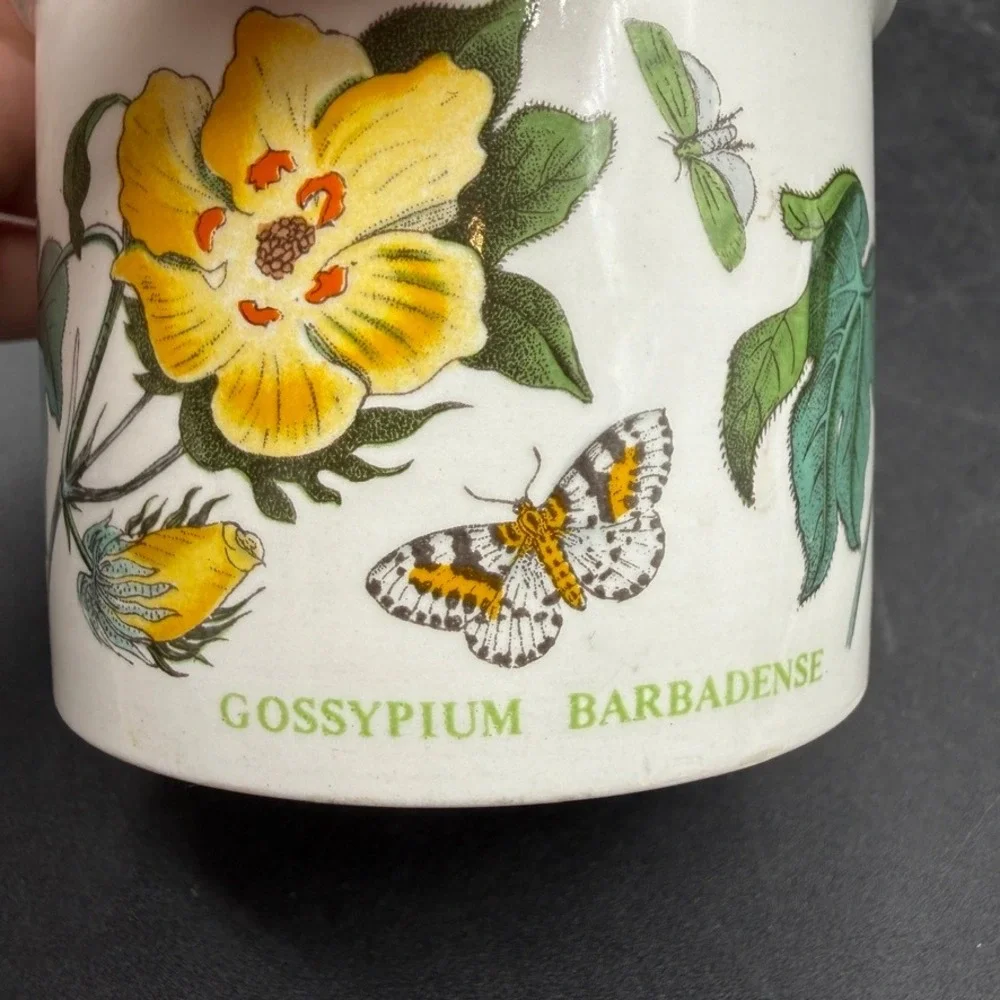 Portmeirion Botanic Garden Sugar Bowl Drum w/ Lid Cotton Creamer ForgetMeNot